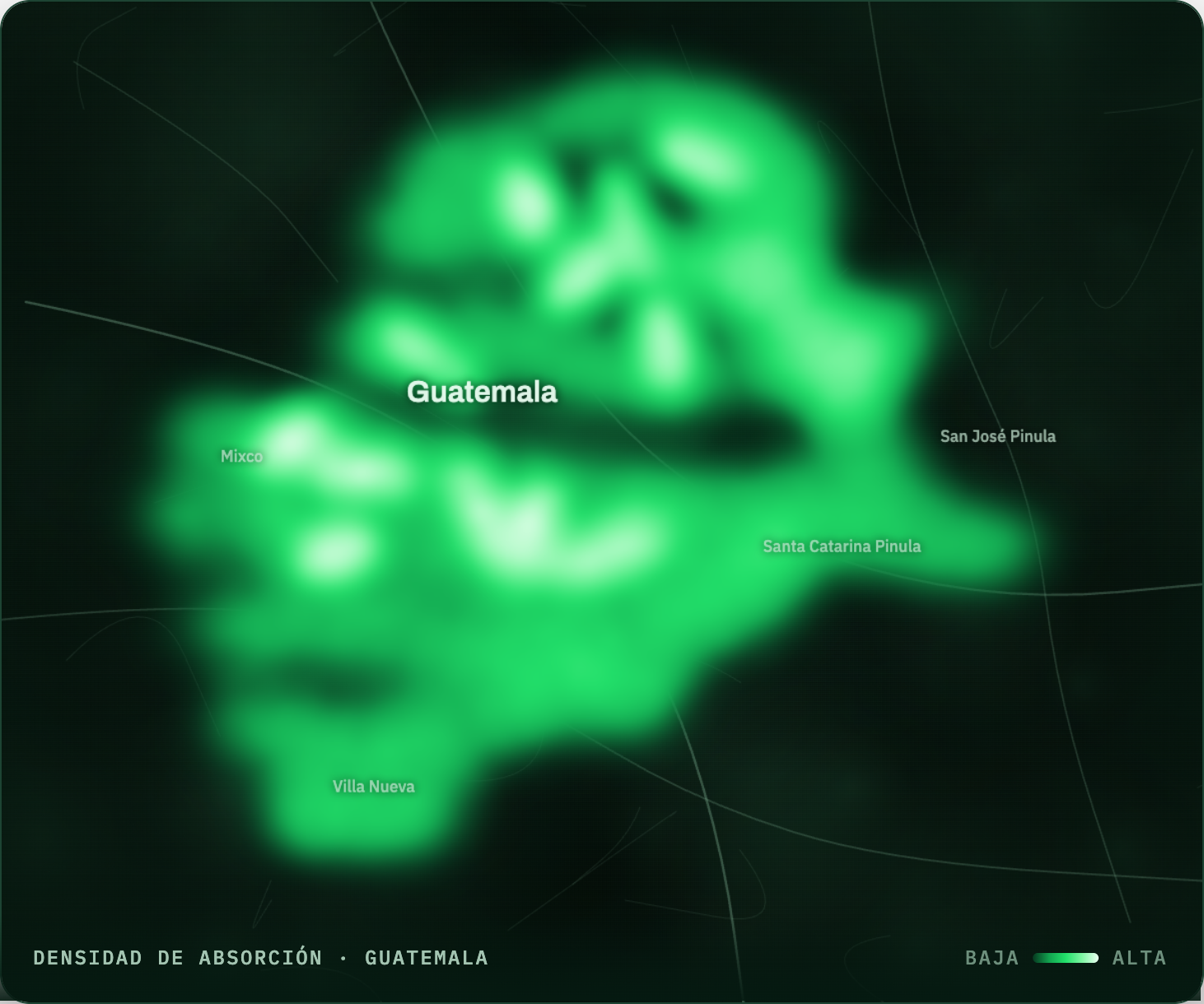 Absorption density map of Guatemala